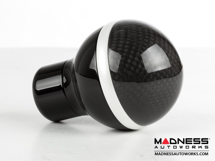 FIAT 500 Gear Shift Knob by BLACK Carbon Fiber Top/ Black Base and